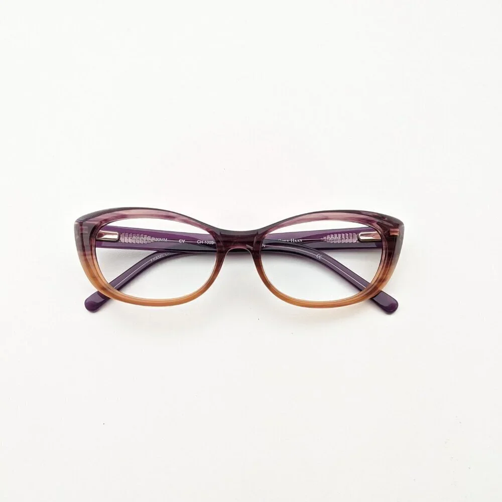🕶️Cole Haan Plum Rose Horn CH1003 Eyeglasses 50/16/130 | ALH645🕶️